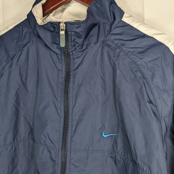 Vtg Nike Full Zip Jacket Windbreaker Track Blue Mens Large Mesh Lined Y2K A015 - Picture 2 of 11
